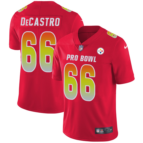 Nike Steelers #66 David DeCastro Red Youth Stitched NFL Limited AFC 2018 Pro Bowl Jersey